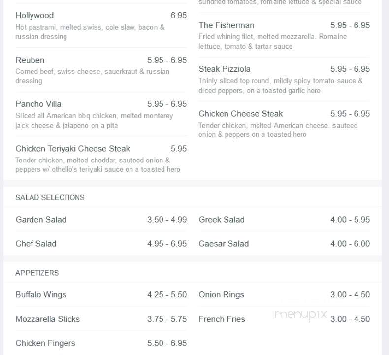 Othello's Deli - Astoria, NY menu_pic
