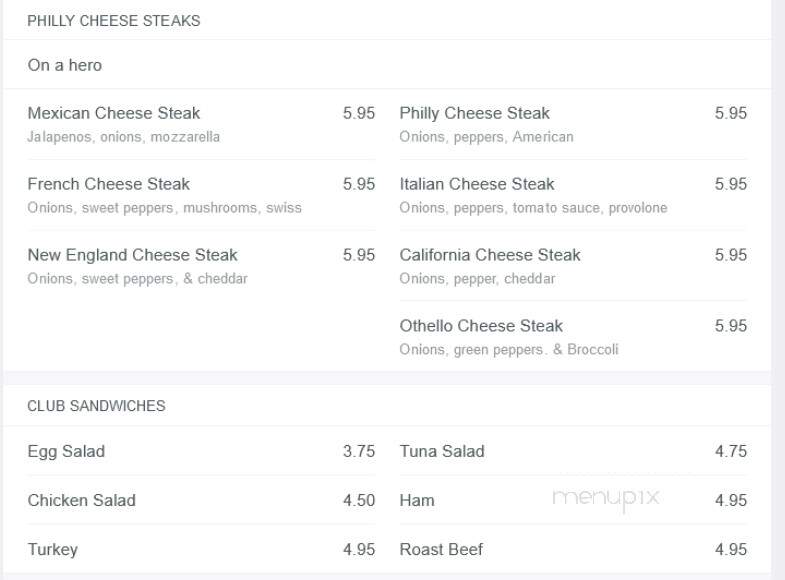 Othello's Deli - Astoria, NY menu_pic
