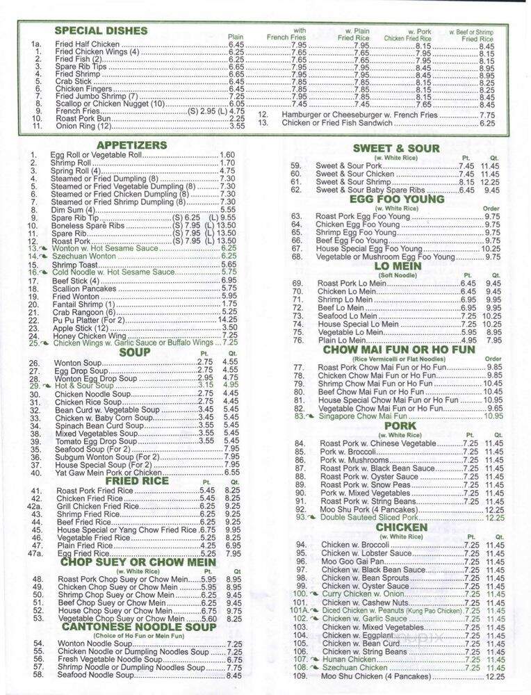 Win Hing Chinese Restaurant - Brooklyn, NY menu_pic
