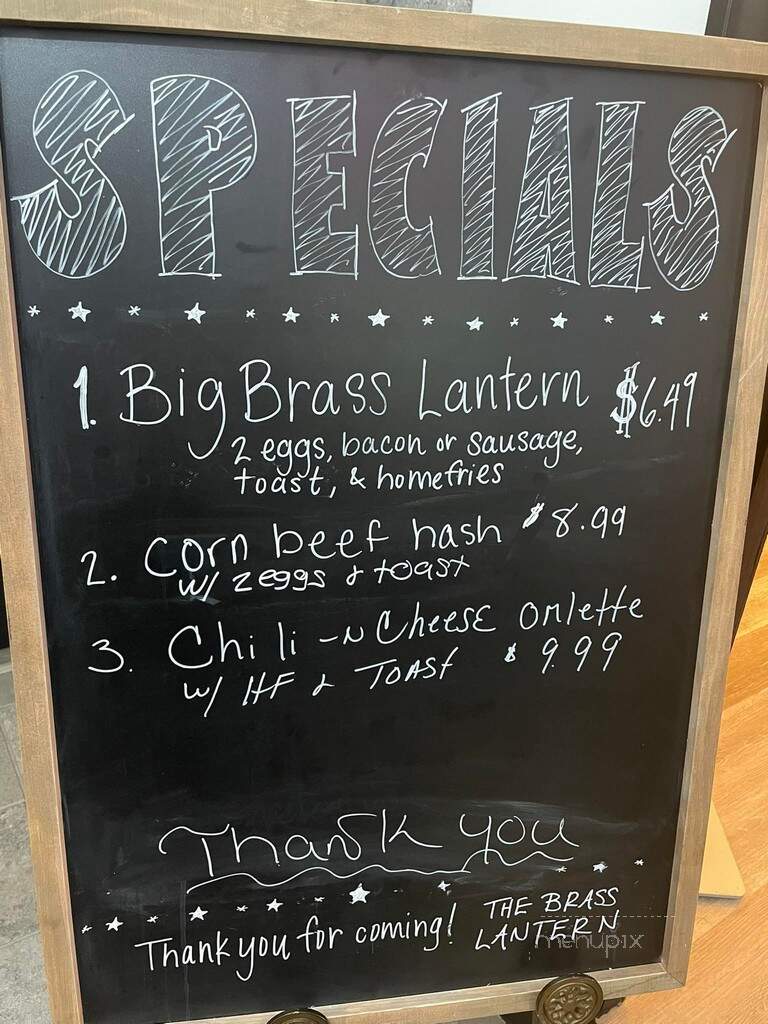 Brass Lantern - Transfer, PA menu_pic