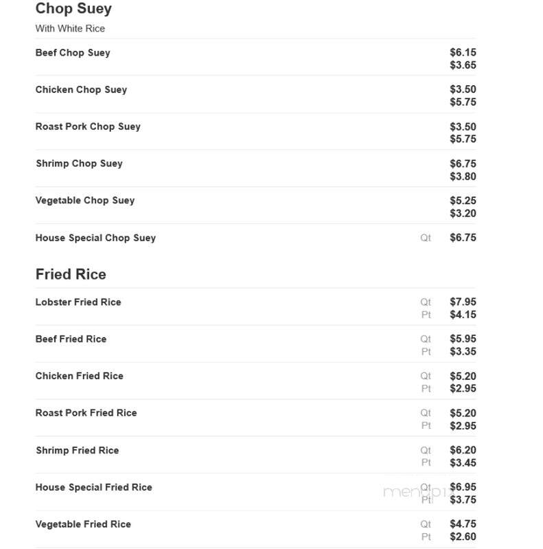 China King - Lansdowne, PA menu_pic
