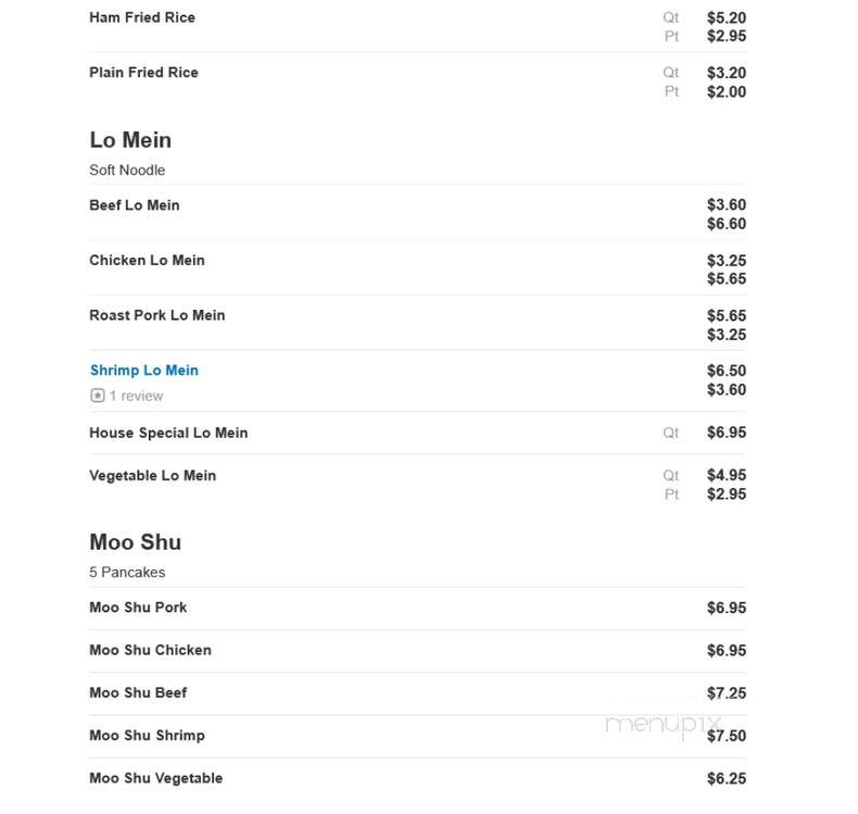 China King - Lansdowne, PA menu_pic