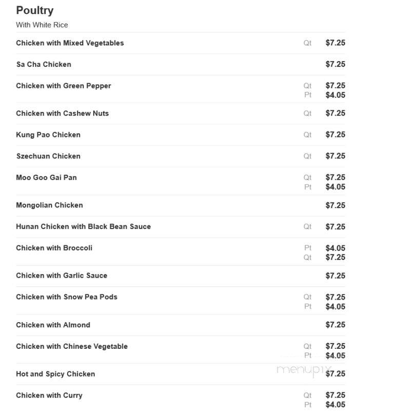 China King - Lansdowne, PA menu_pic