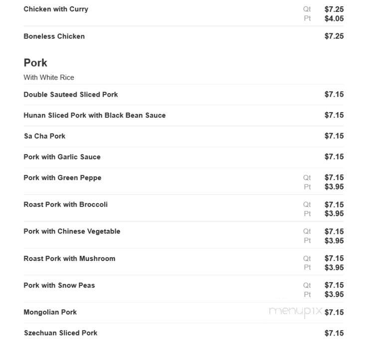 China King - Lansdowne, PA menu_pic