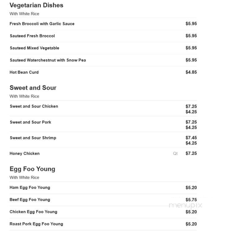 China King - Lansdowne, PA menu_pic
