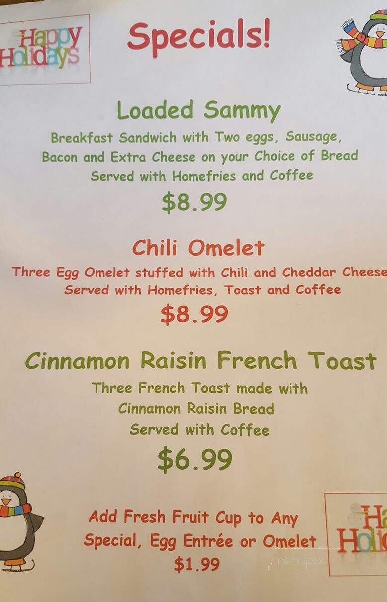 P J's Diner - Coventry, RI menu_pic