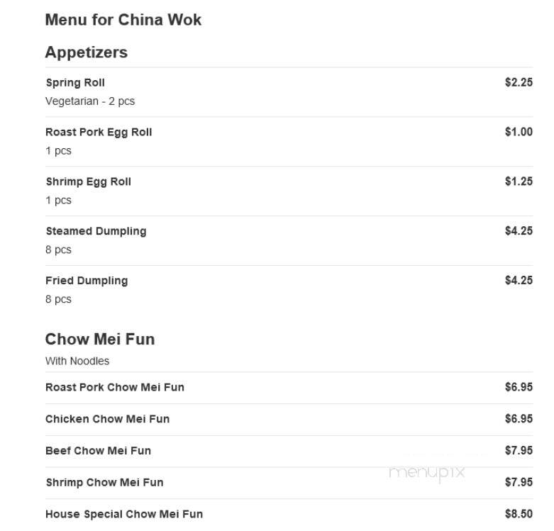 China Wok - Winnsboro, SC menu_pic