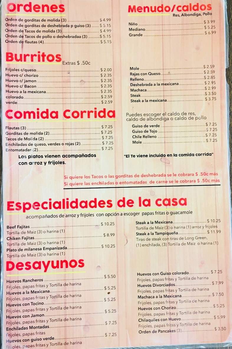 Charly's - El Paso, TX menu_pic