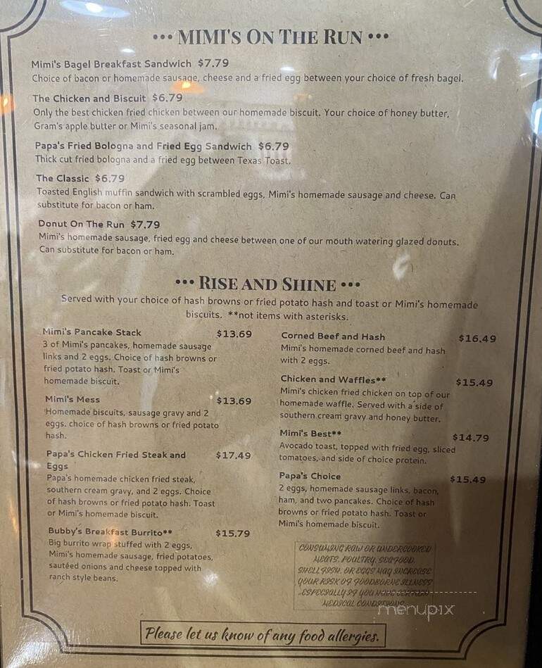 Mimi's - Corpus Christi, TX menu_pic