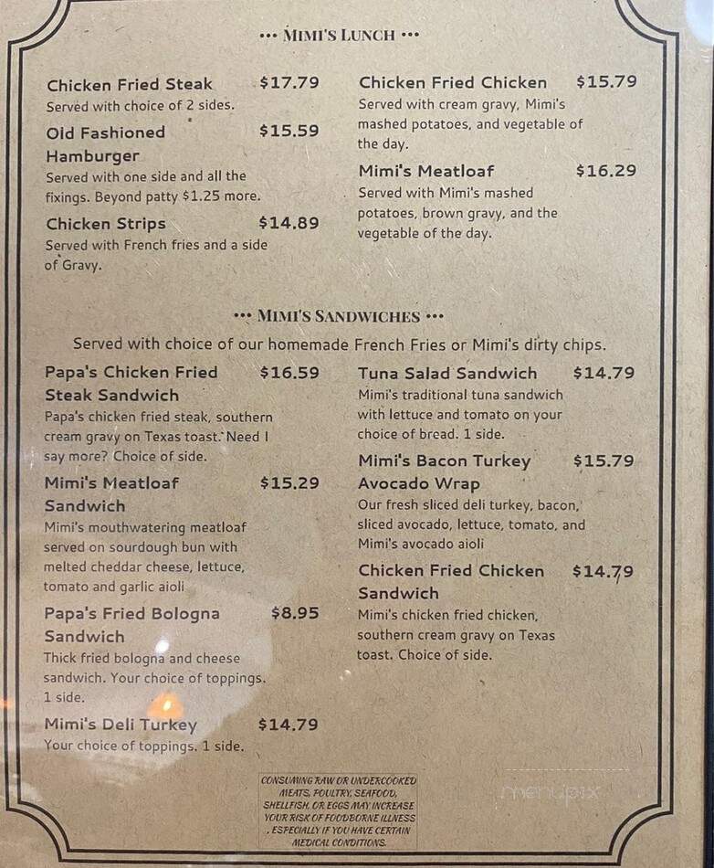 Mimi's - Corpus Christi, TX menu_pic