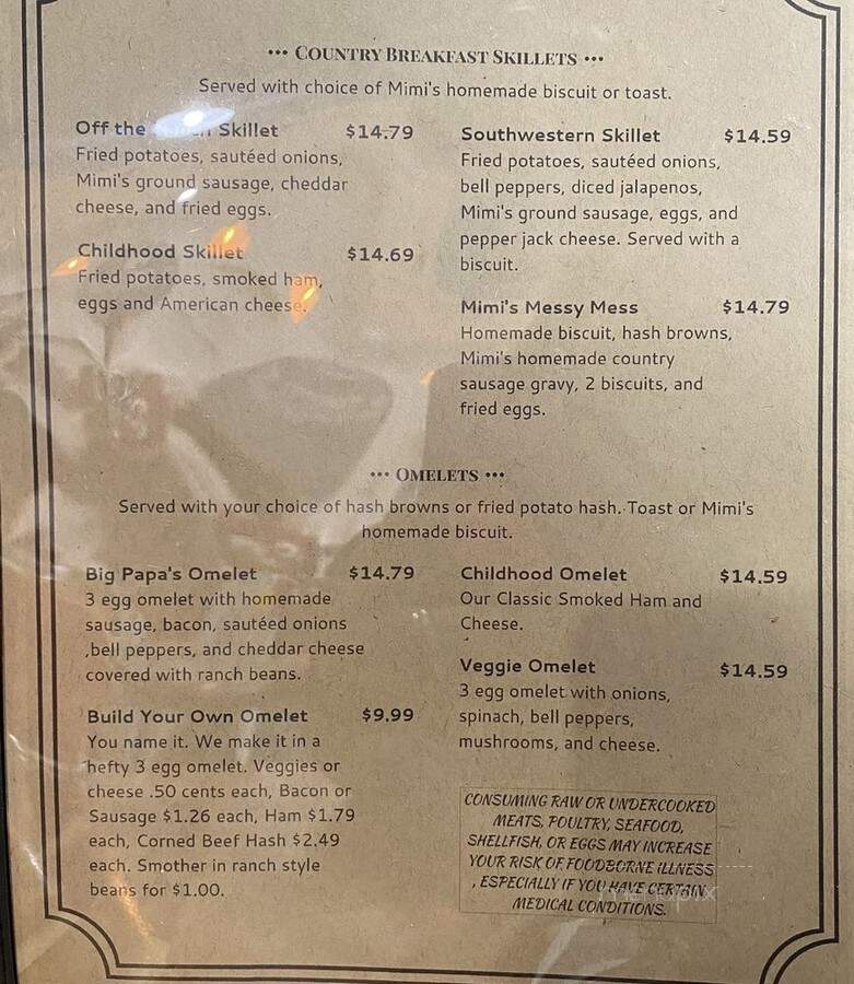 Mimi's - Corpus Christi, TX menu_pic