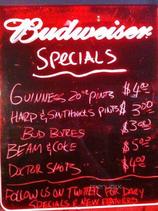 Finnigan's Pub - Burlington, VT menu_pic