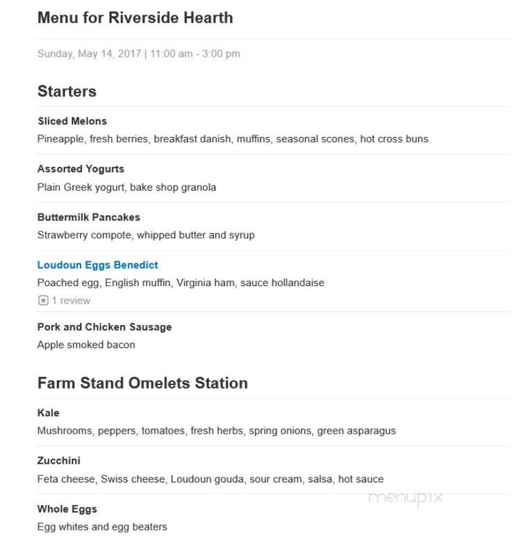 Riverside Hearth - Leesburg, VA menu_pic