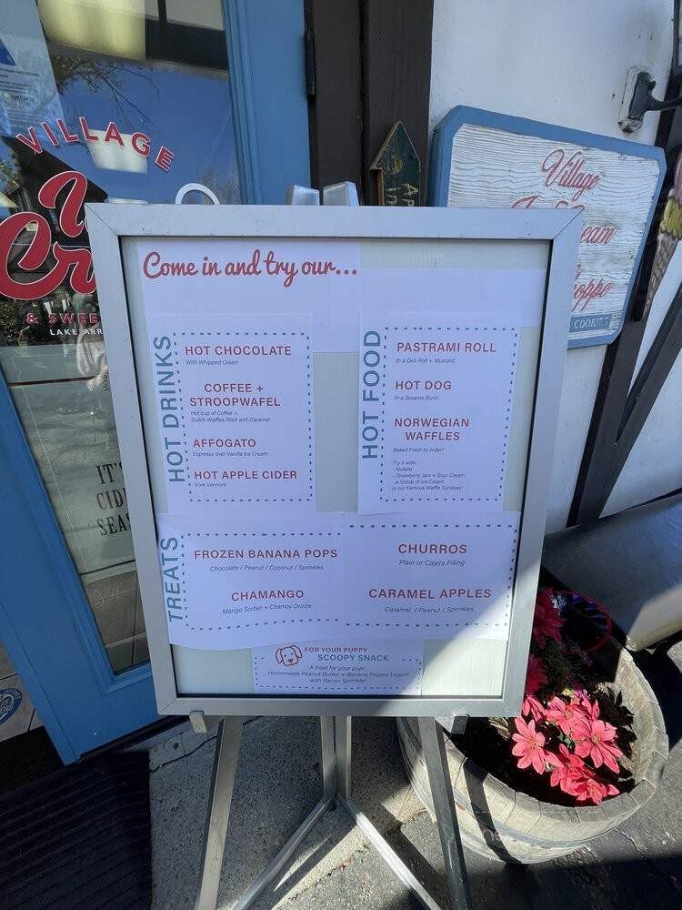 Village Ice Cream & Sweet Shop - Lake Arrowhead, CA menu_pic