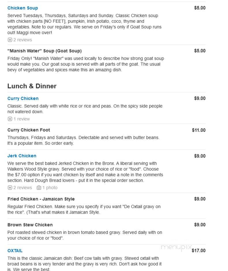 Island Taste Cuisine - East Bronx, NY menu_pic