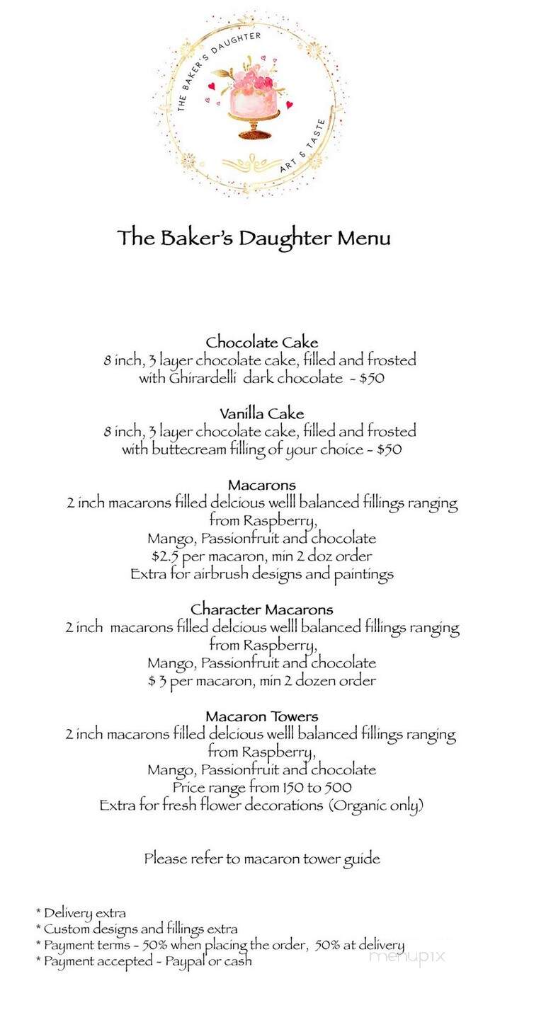 The Baker's Daughter - West Covina, CA menu_pic