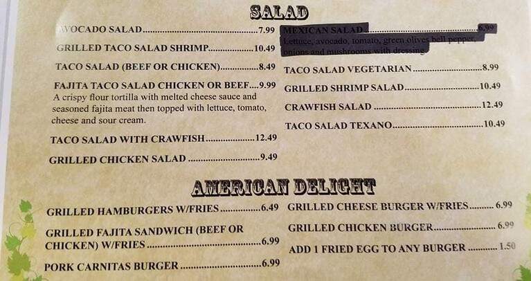 Los Mayas - Franklin, LA menu_pic
