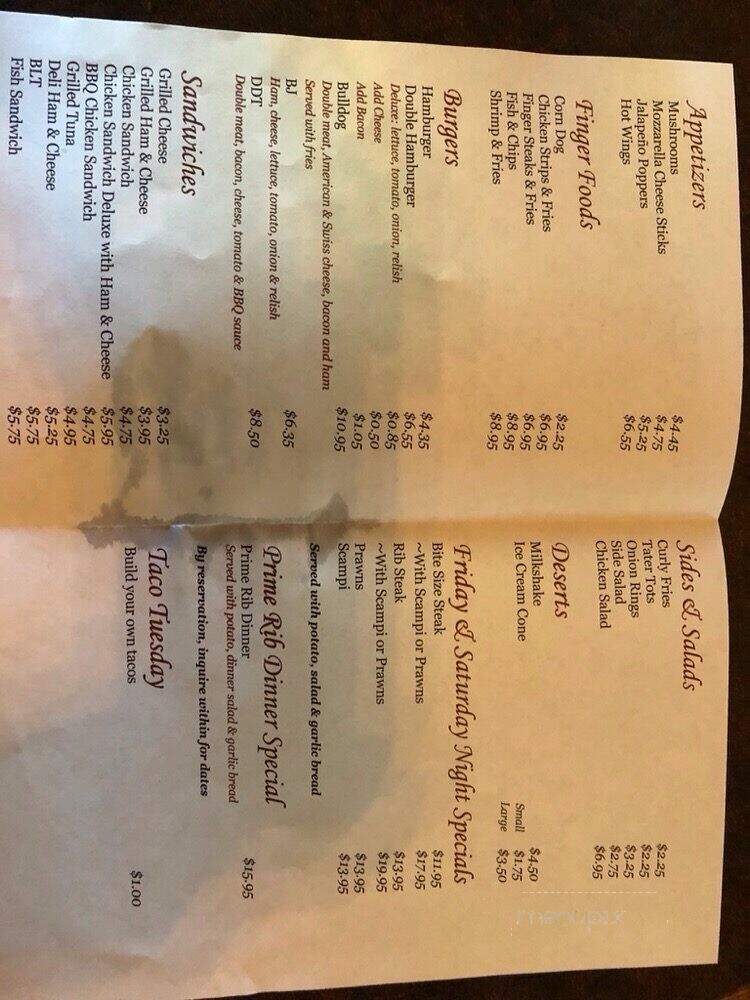 Pastime Bar & Grill - Genesee, ID menu_pic