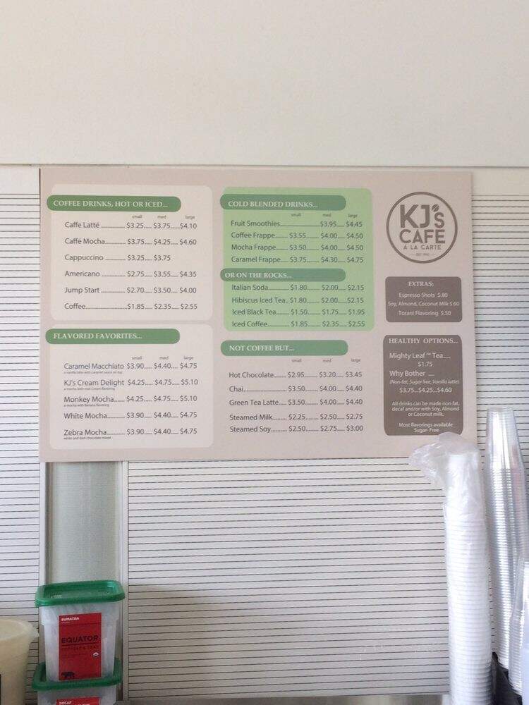 KJ's Cafe - Santa Clara, CA menu_pic