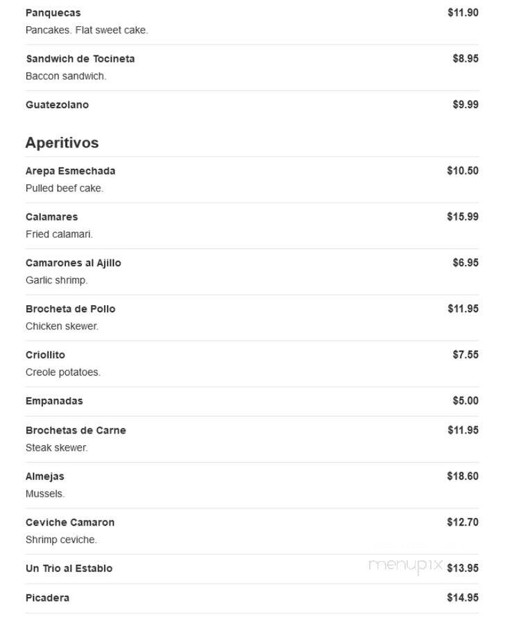 El Caporal - Fairview, NJ menu_pic