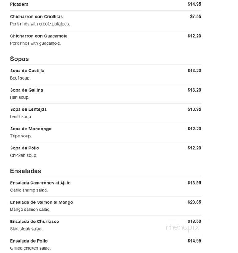 El Caporal - Fairview, NJ menu_pic