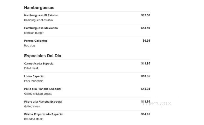 El Caporal - Fairview, NJ menu_pic