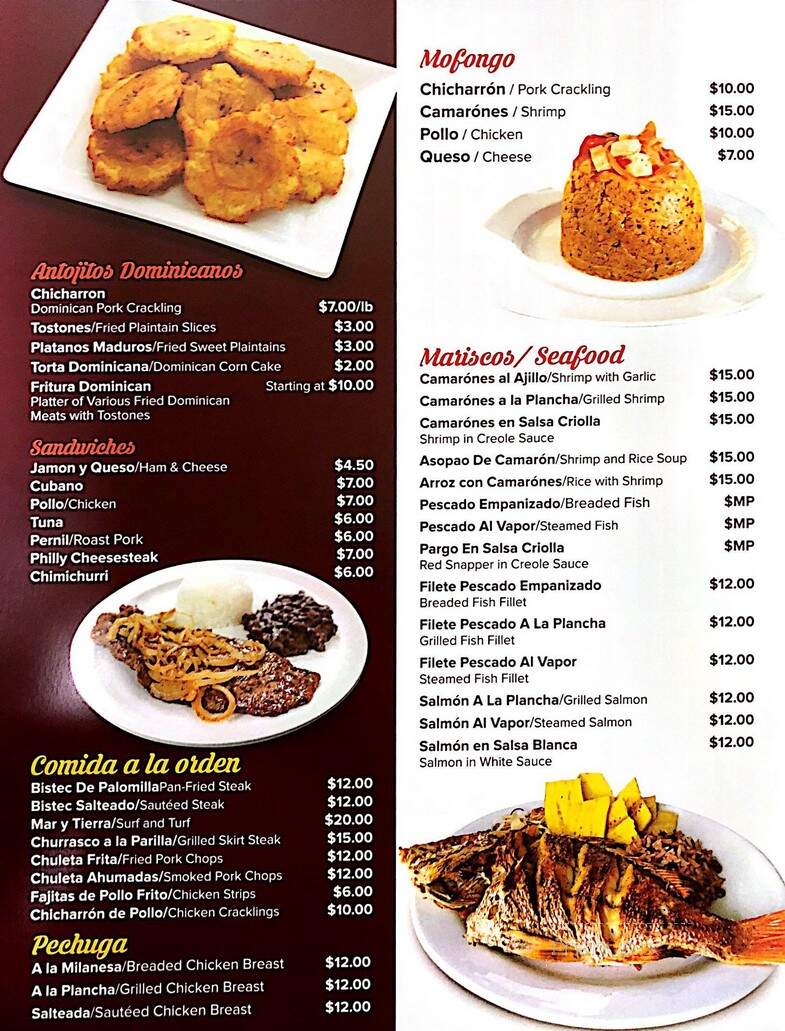 Sazon Dominicano Restaurant - Rahway, NJ menu_pic