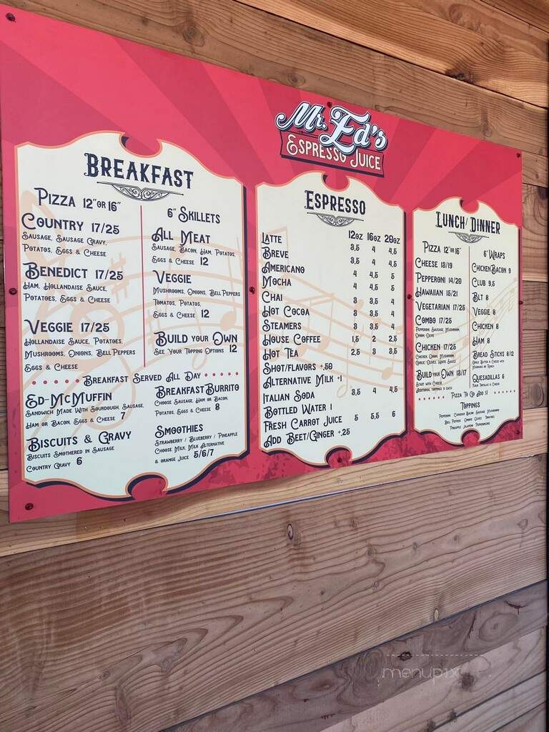 Mr. Ed's Espresso & Juice and Underground Pub - Port Orford, OR menu_pic