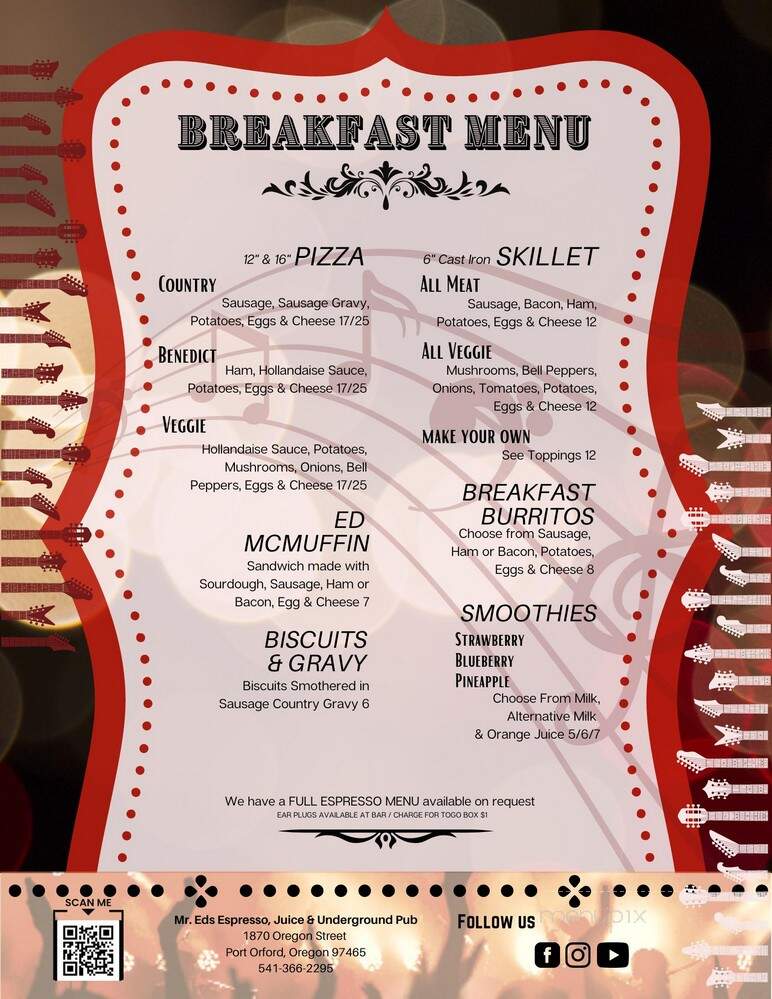 Mr. Ed's Espresso & Juice and Underground Pub - Port Orford, OR menu_pic