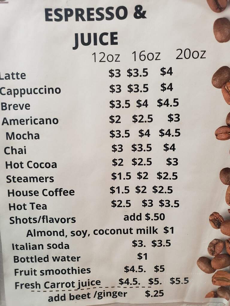 Mr. Ed's Espresso & Juice and Underground Pub - Port Orford, OR menu_pic