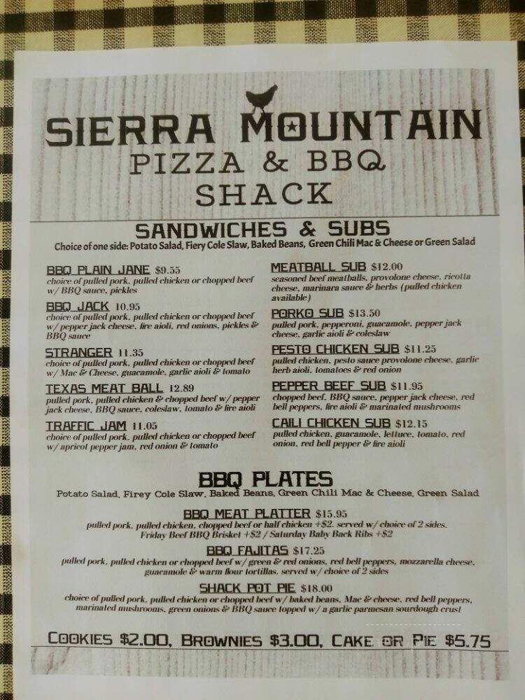 Sierra Mountain Pizza - Soda Springs, CA