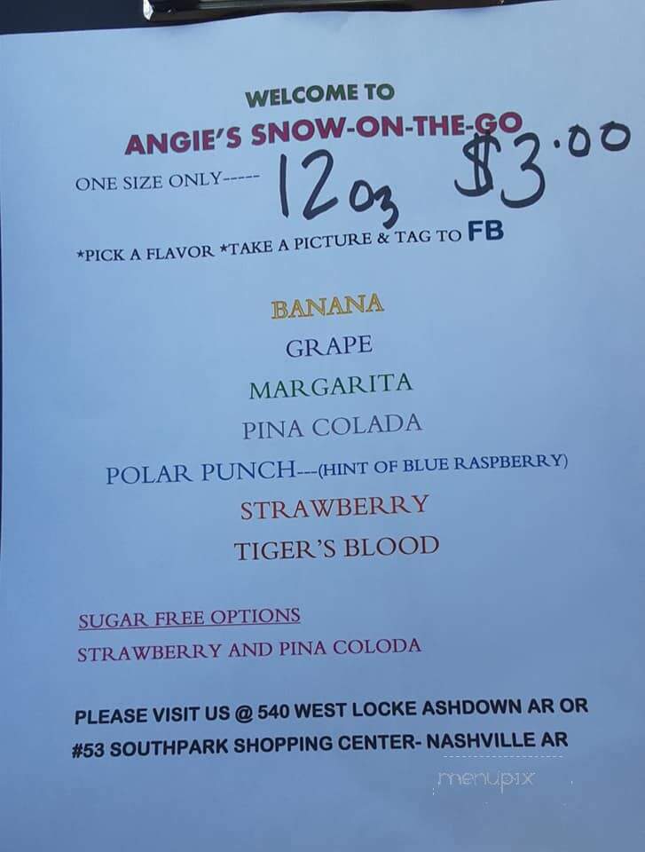 Angie's Tropical Sno - Ashdown, AR