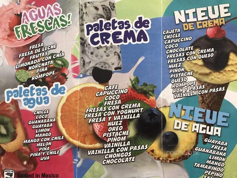 La Michoacana Azteca 2 - Oxnard, CA menu_pic