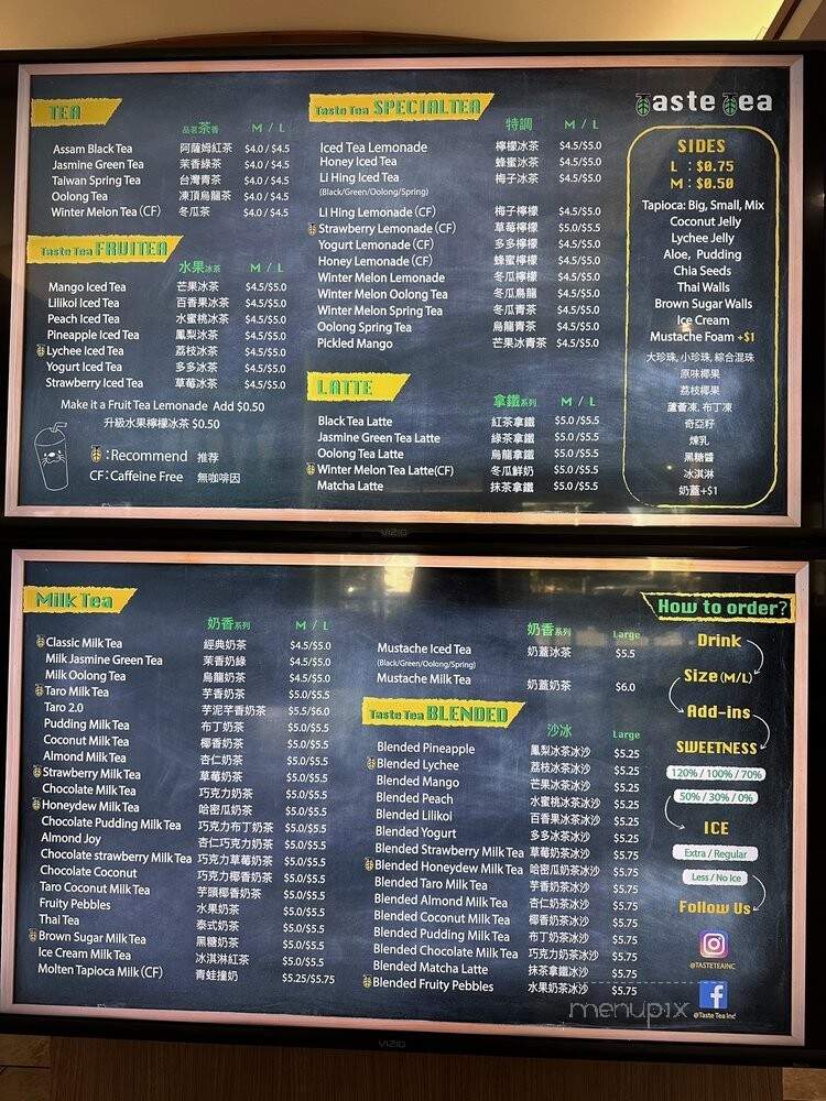 Taste Tea - Aiea, HI menu_pic