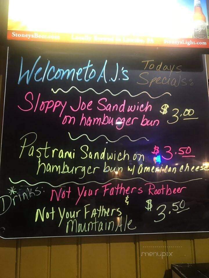 AJ's Hotel Bar and Grill - Smithton, PA menu_pic