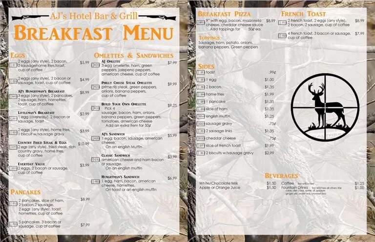 AJ's Hotel Bar and Grill - Smithton, PA menu_pic