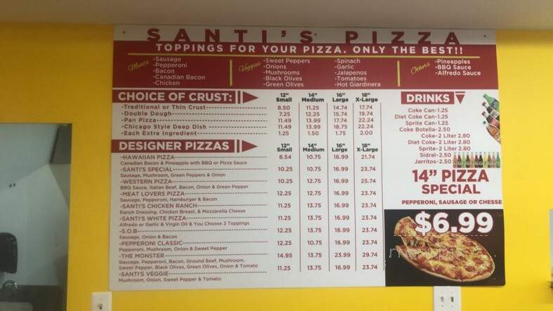 Santis Pizza - Aurora, IL menu_pic