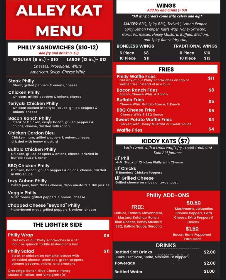 Alley Kat - Johnson City, TN menu_pic