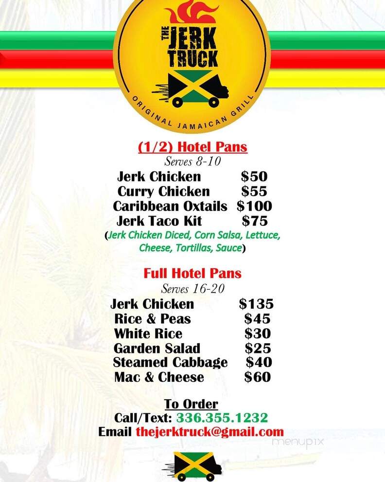 The Jerk Truck - Greenville, NC menu_pic