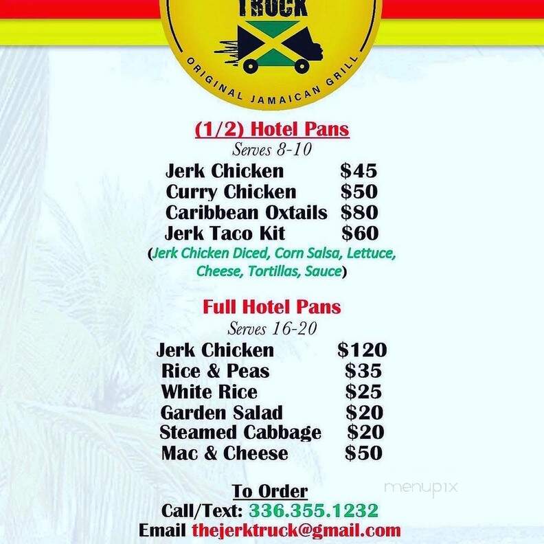 The Jerk Truck - Greenville, NC menu_pic