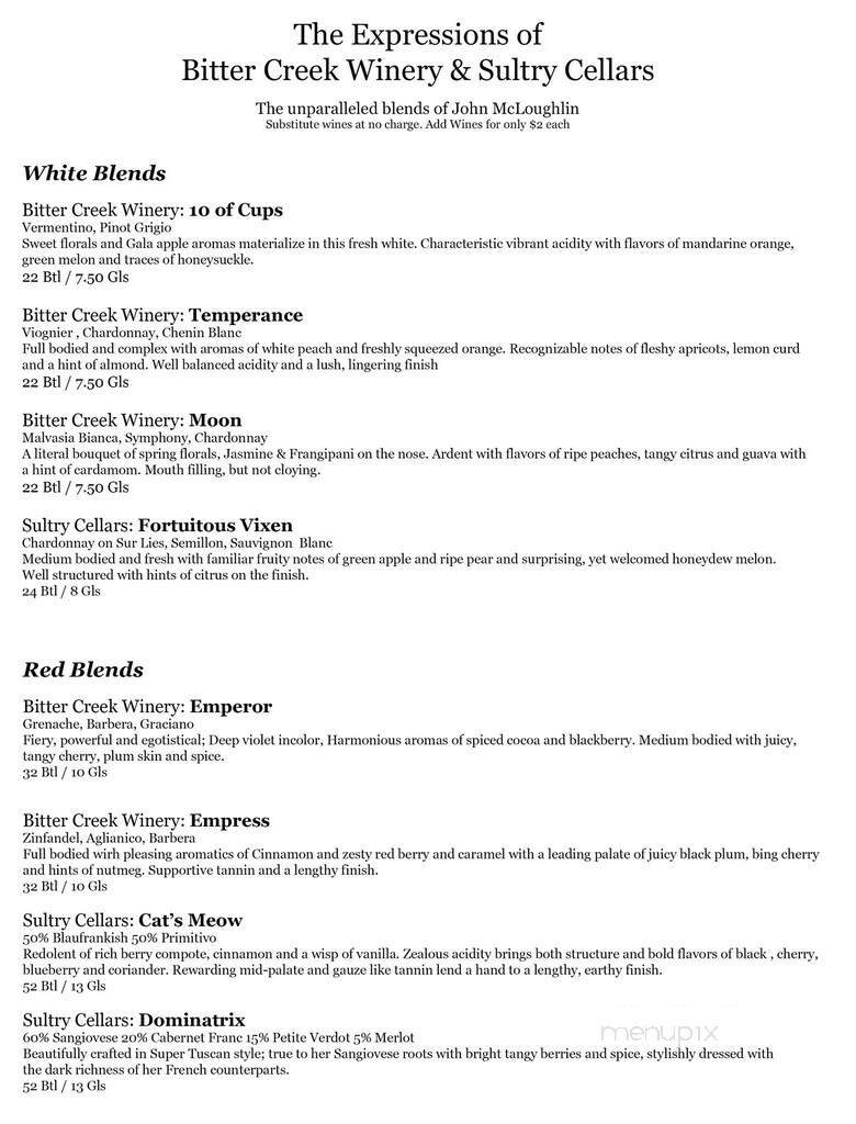The Original Jerome Winery - Jerome, AZ menu_pic