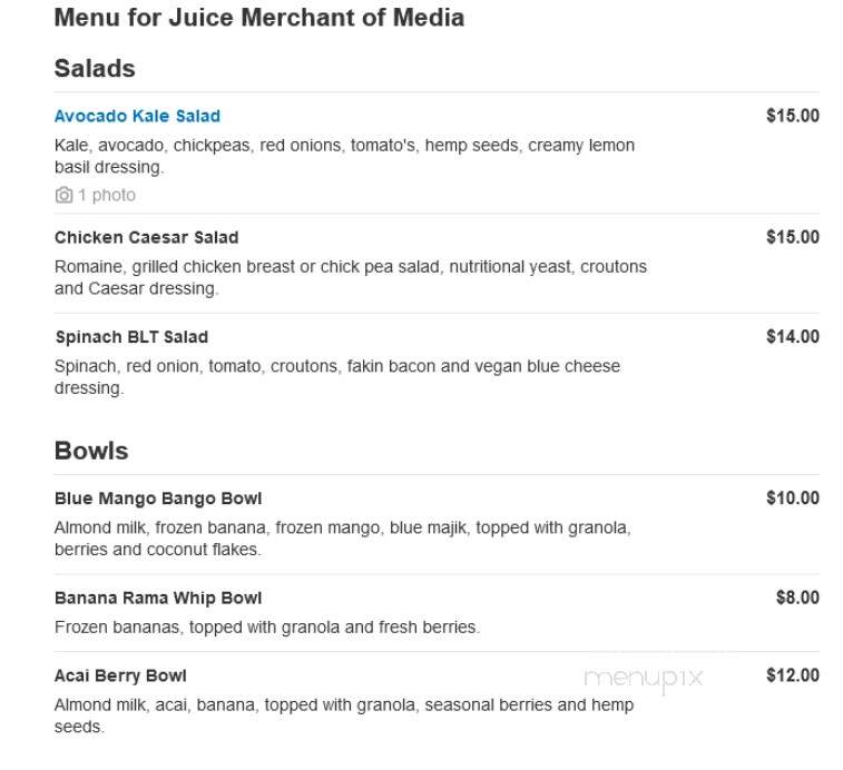 Juice Merchant of Media - Media, PA menu_pic