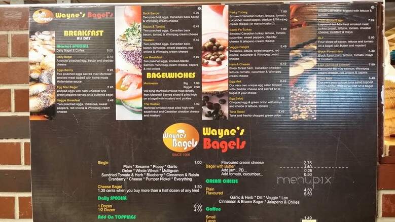 Wayne's Bagels - Calgary, AB menu_pic