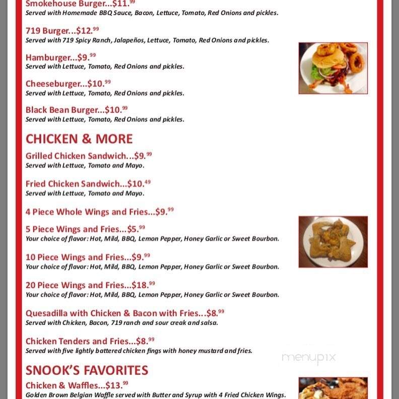 Snook's Grill - Atlanta, GA menu_pic