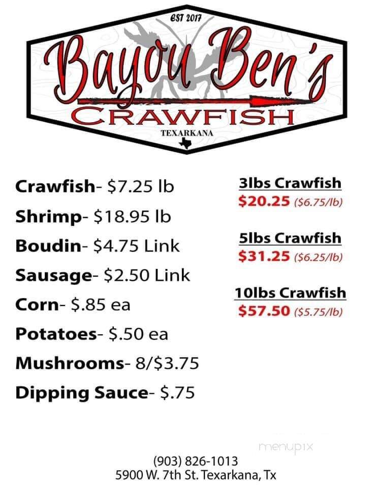 Bayou Ben's Crawfish - Texarkana, TX