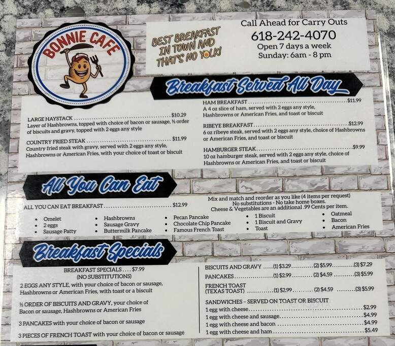 Bonnie Cafe - Mount Vernon, IL menu_pic