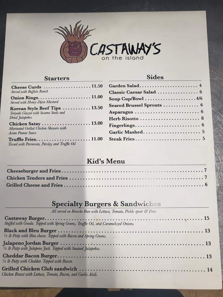 Castaways on the Island - La Crosse, WI menu_pic