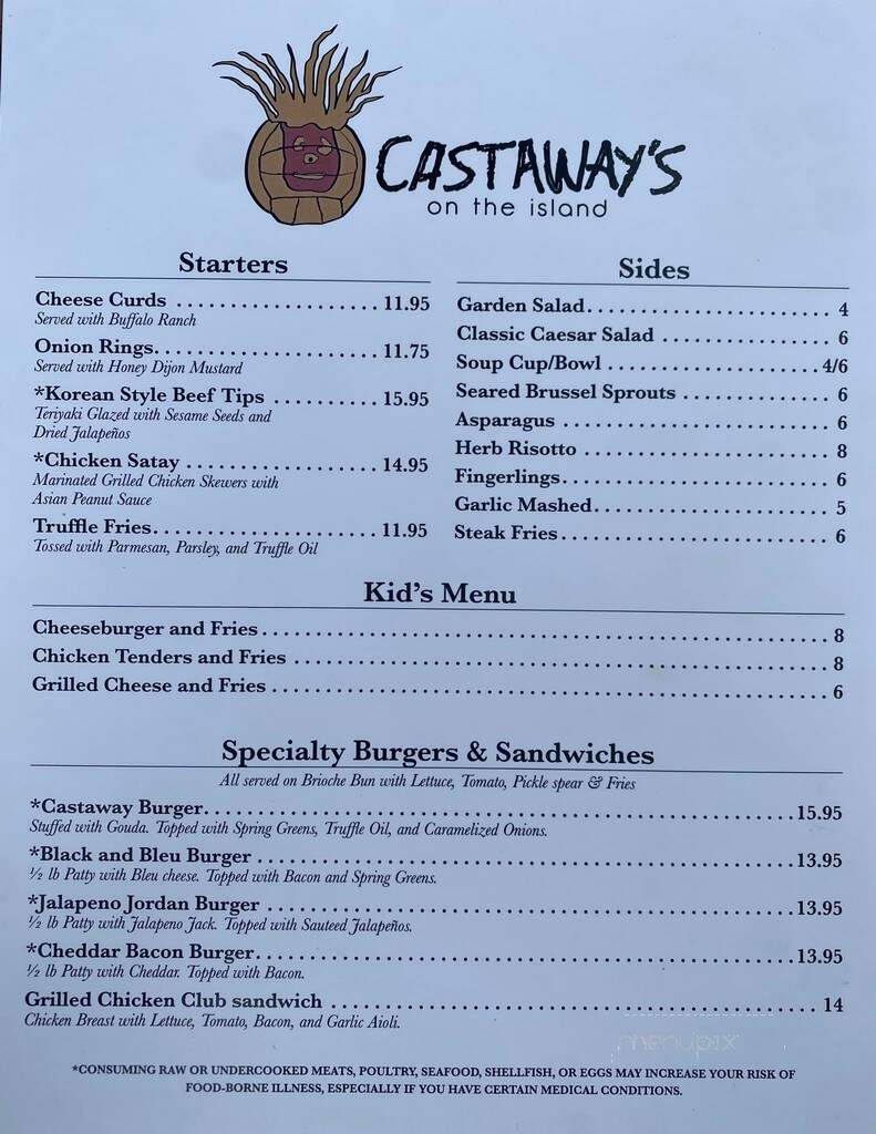 Castaways on the Island - La Crosse, WI menu_pic
