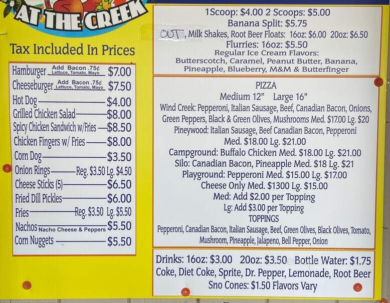 Creem at the Creek - Alexander City, AL menu_pic