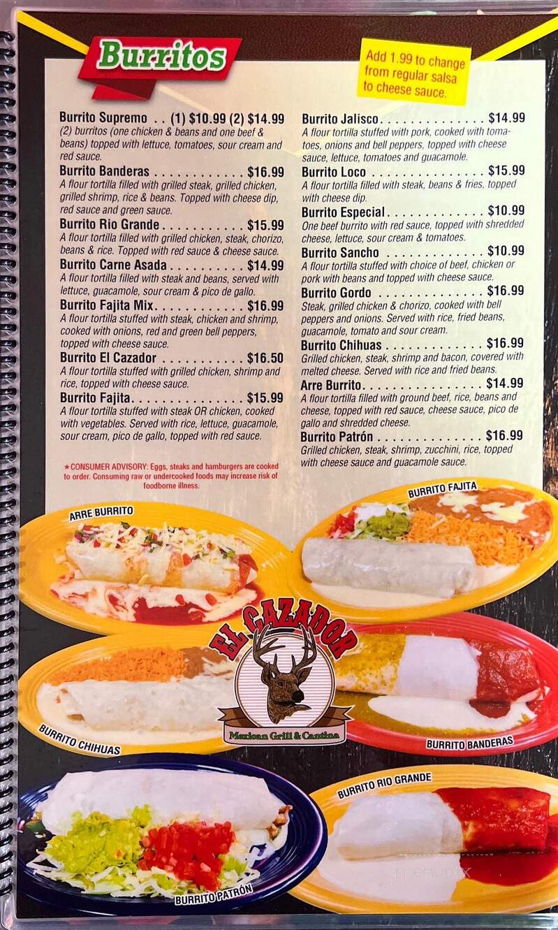 El Cazador Mexican Grill & Cantina - Horton, KS menu_pic